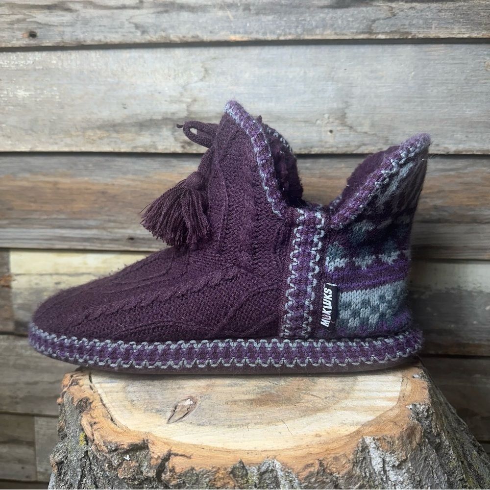 Muk Luks Purple Slippers sz 9/10 - Picture 2 of 7